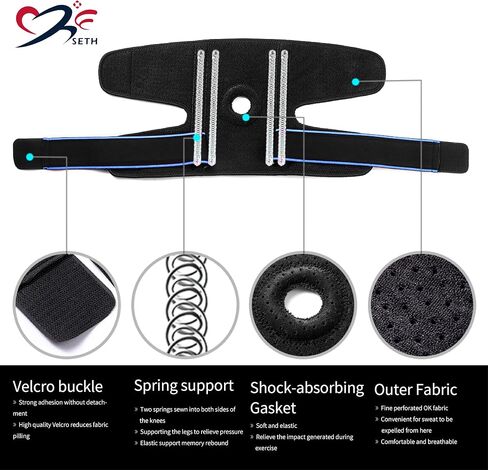 MIR0ESETH New Professional Adjustable Sports knee sleeve, Thickened SBR Core Shock Absorption, 3D Circular Wrap, Designed Specifically for Safe Exercise to Reduce Injuries (Black) in Saudi Arabia