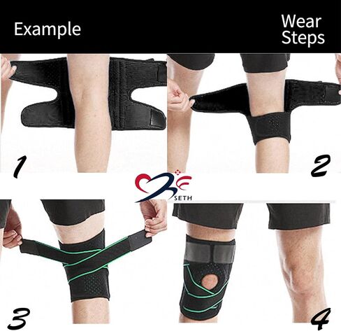 MIR0ESETH New Professional Adjustable Sports knee sleeve, Thickened SBR Core Shock Absorption, 3D Circular Wrap, Designed Specifically for Safe Exercise to Reduce Injuries (Black) in Saudi Arabia