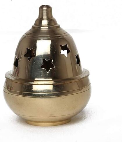 Aditri Creation Brass Star Apple Shape akhand Oil Diya/Lamp Hindu Puja Religious Brass Oil Lamp Pooja Essential Diya for Indian Traditional Decoration ( 4 Inches Height) in Saudi Arabia