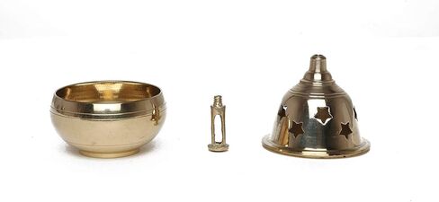 Aditri Creation Brass Star Apple Shape akhand Oil Diya/Lamp Hindu Puja Religious Brass Oil Lamp Pooja Essential Diya for Indian Traditional Decoration ( 4 Inches Height) in Saudi Arabia