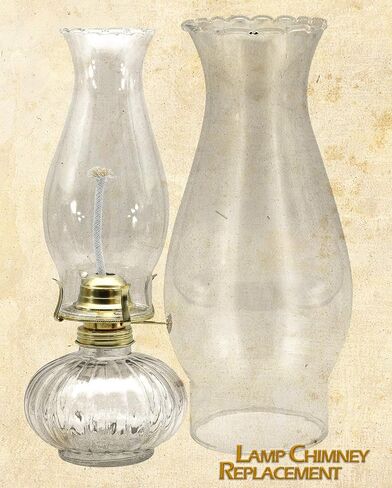 Hyoola Oil Lamp Chimney - Hurricane Lamp Glass Replacement - Crimped Top - 3.5" H - Small in Saudi Arabia