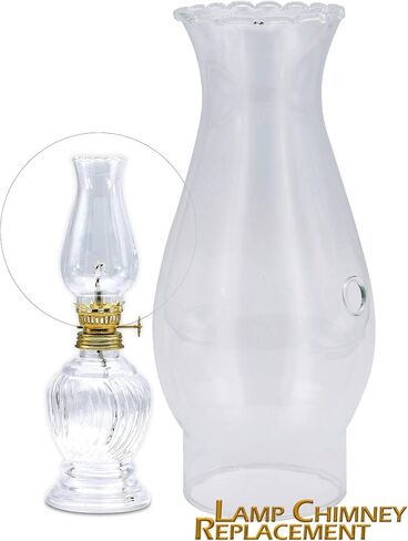 Hyoola Oil Lamp Chimney - Hurricane Lamp Glass Replacement - Crimped Top - 3.5" H - Small in Saudi Arabia