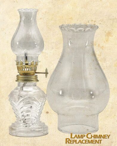 Hyoola Oil Lamp Chimney - Hurricane Lamp Glass Replacement - Crimped Top - 3.5" H - Small in Saudi Arabia