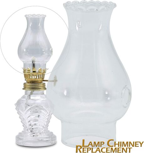 Hyoola Oil Lamp Chimney - Hurricane Lamp Glass Replacement - Crimped Top - 3.5" H - Small in Saudi Arabia