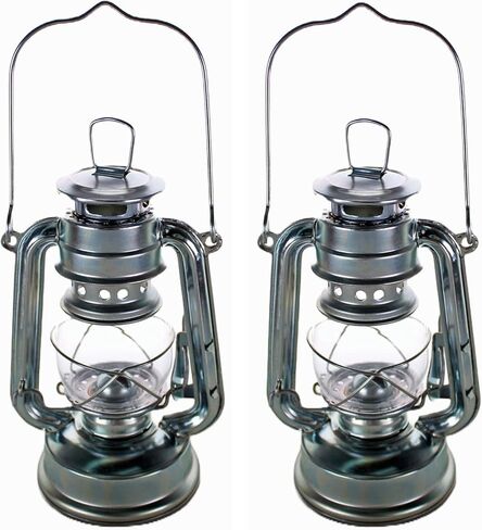 مصباح / مصباح معلق للطوارئ بزيت الكيروسين إعصار فضي - 8 بوصات (2) in Kuwait