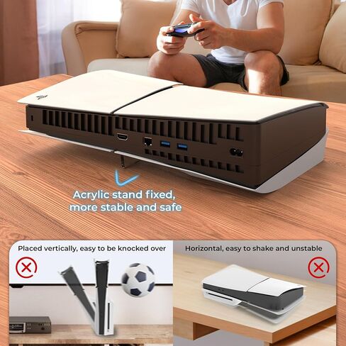 حامل أفقي لألعاب STARTRC لوحدة تحكم PS5 Slim، حامل أكريليك شفاف متوافق مع إصدار قرص Playstation 5 Slim in Kuwait
