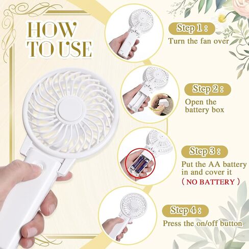 10 Pcs No Battery Portable Handheld Fan Bulk Wedding Fan Personal Hand Held Fan Small Hand Fan Mini Portable Fan for Wedding Bachelorette Party Favor (Classic) in Saudi Arabia
