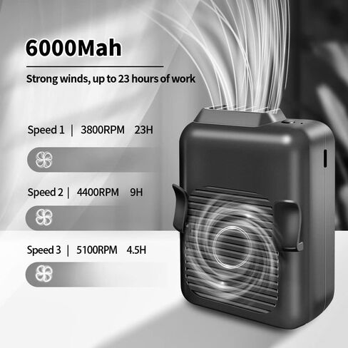 مروحة CAZOKASI صغيرة محمولة ومروحة قابلة لإعادة الشحن بقدرة 4000 مللي أمبير في الساعة، بطارية P-Li، تعمل لمدة 4-15 ساعة، مروحة USB شخصية محمولة باليد ومروحة سطح المكتب (لا يوجد مؤشر للبطارية) in Kuwait