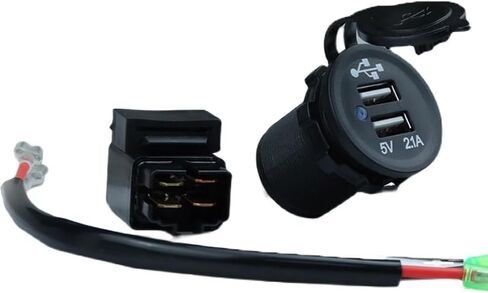 ZORZA 1 قطعة شاحن USB مزدوج للدراجات النارية مع شاحن بطارية مرحل لـ Kawasaki Versys650 Versys1000 Ninja400 Ninja650 Versys 650 1000 X300 X650 Ninja 400 650 in Saudi Arabia