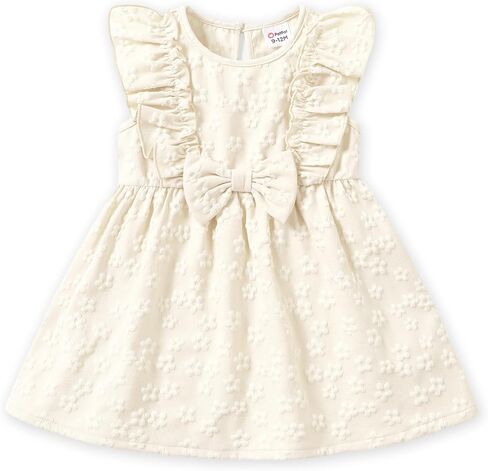 PATPAT Baby Girl's Playwear Dress Ruffle Sleeve A-line Cute Bowknot Dresses Sundress in Saudi Arabia