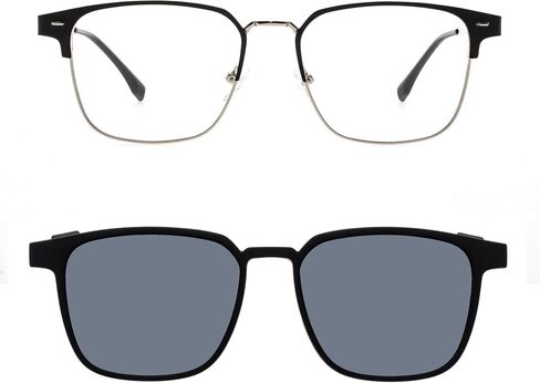 FAA'N Square Magnetic Metal Clip On Sunglasses Womens Polarized Sunglasses Men UV Protection Sun Glasses in Kuwait