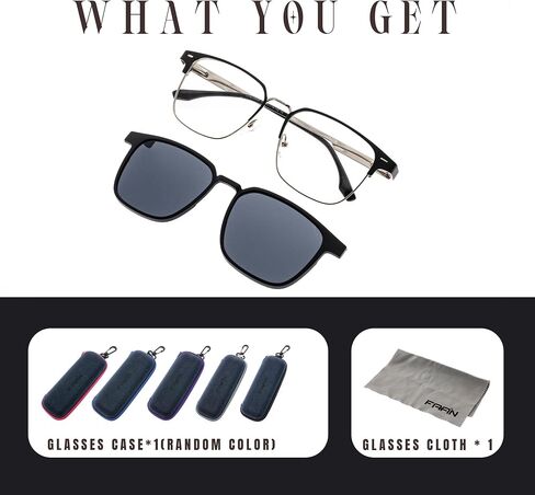 FAA'N Square Magnetic Metal Clip On Sunglasses Womens Polarized Sunglasses Men UV Protection Sun Glasses in Kuwait