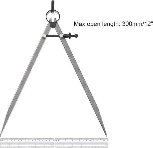 Kozelo Spring Joint Caliper - [12 Inch] Carbon Steel Spring Divider Caliper with Solid Nut for Metalworking Drawing Use, Flat Leg in Saudi Arabia