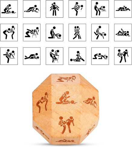 18-Side Date Night Gifts Anniversary Valentines Couple Gifts for Her Him Boyfriend Girlfriend Bride Groom Wedding Engagement Gifts for Women Men Christmas Birthday Gifts for Wife Husband Wooden Dice in Saudi Arabia
