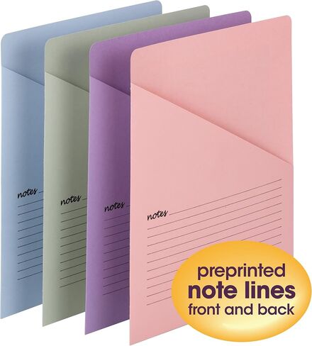 Smead Organized Up Notes Slash File Jacket, Letter Size, Assorted Colors, 12 per Pack (75429) in Saudi Arabia