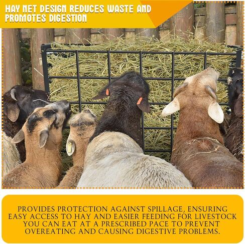 Hushee 2 in 1 Wall Mounted Heavy Duty Goat Horse Hay Feeder Rack Hanging Metal for Sheep 23.6" H Livestock Food Feeders Galvanized Steel No Waste for Mineral Forage Grain Adjustable Distance (Black) in Saudi Arabia