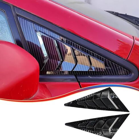 قطعتان من MUXEE للنافذة الجانبية الخلفية وفتحات تهوية وظلال غطاء ستائر لسيارة Honda Civic 2006-2011 - ملحقات داخلية رياضية من ألياف الكربون ABS in Kuwait