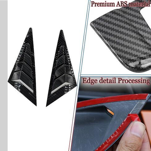 قطعتان من MUXEE للنافذة الجانبية الخلفية وفتحات تهوية وظلال غطاء ستائر لسيارة Honda Civic 2006-2011 - ملحقات داخلية رياضية من ألياف الكربون ABS in Kuwait