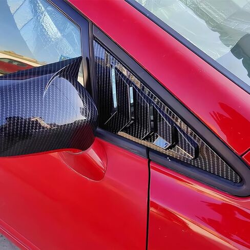 قطعتان من MUXEE للنافذة الجانبية الخلفية وفتحات تهوية وظلال غطاء ستائر لسيارة Honda Civic 2006-2011 - ملحقات داخلية رياضية من ألياف الكربون ABS in Kuwait