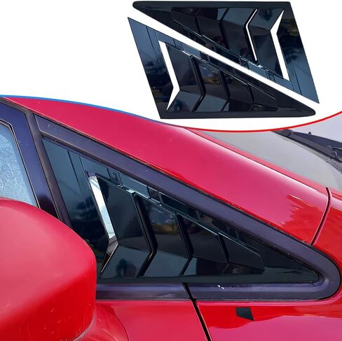 قطعتان من MUXEE للنافذة الجانبية الخلفية وفتحات تهوية وظلال غطاء ستائر لسيارة Honda Civic 2006-2011 - ملحقات داخلية رياضية من ألياف الكربون ABS in Kuwait
