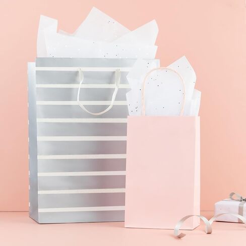 Silver Speckled White Tissue Paper for Gift Bags - Sparkled Gift Tissue Paper for Gift Wrapping- Tissue Paper for Arts and Crafts, Large 20 X 20 Sheets Bulk Tissue Paper for Packaging in Kuwait