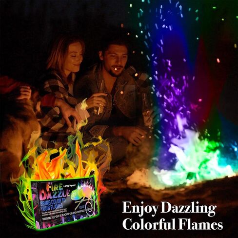 Quickstart Fire Starter للاستخدام الداخلي والخارجي - سجلات بدء الحريق سريعة الإشعال للشواء والمدفأة وحفرة النار ونيران المخيمات (24 حزمة) - مع حزمة واحدة إضافية لتغيير لون النار in Kuwait