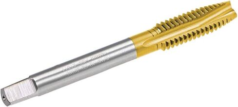 uxcell Spiral Point Plug Threading Tap UNC 5/16-18 Thread, Ground Threads H2 3 Flutes, High Speed Steel HSS 6542, Titanium Coated, Round Shank with Square End, 2pcs in Saudi Arabia
