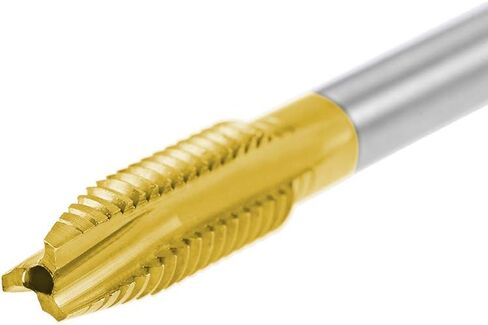 uxcell Spiral Point Plug Threading Tap UNC 5/16-18 Thread, Ground Threads H2 3 Flutes, High Speed Steel HSS 6542, Titanium Coated, Round Shank with Square End, 2pcs in Saudi Arabia