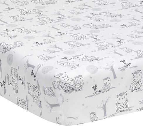 Lambs & Ivy Luna White/Gray Celestial Owl 4-Piece Nursery Baby Crib Bedding Set (740004V) in Saudi Arabia