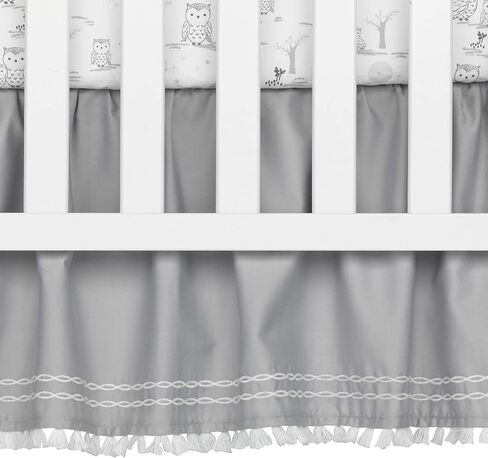 Lambs & Ivy Luna White/Gray Celestial Owl 4-Piece Nursery Baby Crib Bedding Set (740004V) in Saudi Arabia