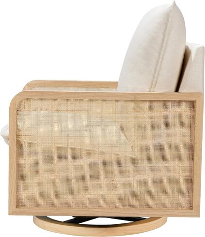 Babyletto Sumba طائرة شراعية دوارة مع قصب في كريم الأداء، نسيج صديق للبيئة وقاعدة خشبية خفيفة، طارد للماء ومقاوم للبقع، Greenguard Gold وCertiPUR-US معتمد in Kuwait