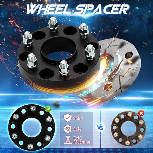 TadaMark 6X5.5 فواصل عجلة مركزية 2 بوصة 6x139.7 محولات عجلة مزورة 6 عروات مناسبة لدودج رام 1500 2019-2023 77.8 مم مع مسامير M14x1.5 4 قطع in Saudi Arabia
