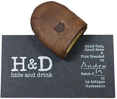 Hide & Drink, Set of 2 Thimbles, Finger Protector, Sewing Thimble, Hand Applique & EPP, Quilting Embroidery, Handcraft Accessories, Full Grain Leather, Handmade, Bourbon Brown in Saudi Arabia