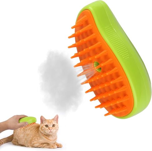 فرشاة البخار للقطط من AUZOSL - أداة العناية بالقطط للعناية بالحيوانات الأليفة بالبخار، فرشاة البخار للقطط، فرشاة البخار للقطط، فرشاة بخار للقطط سهلة وفعالة، قل وداعًا للتساقط مع فرشاة البخار AUZOSL للقطط in Kuwait