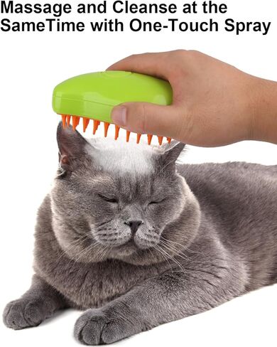 فرشاة البخار للقطط من AUZOSL - أداة العناية بالقطط للعناية بالحيوانات الأليفة بالبخار، فرشاة البخار للقطط، فرشاة البخار للقطط، فرشاة بخار للقطط سهلة وفعالة، قل وداعًا للتساقط مع فرشاة البخار AUZOSL للقطط in Kuwait