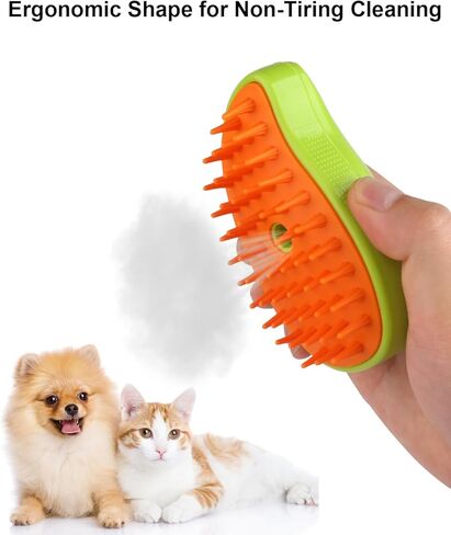 فرشاة البخار للقطط من AUZOSL - أداة العناية بالقطط للعناية بالحيوانات الأليفة بالبخار، فرشاة البخار للقطط، فرشاة البخار للقطط، فرشاة بخار للقطط سهلة وفعالة، قل وداعًا للتساقط مع فرشاة البخار AUZOSL للقطط in Kuwait