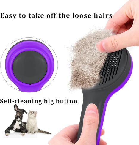 Cat Brush, Cats Grooming Self-Cleaning Brush for Indoor Cats Slicker Brushes for Dogs Short Long Hair Pets Shedding Easy Remove Kittens Cats Loose Undercoat Combs in Kuwait