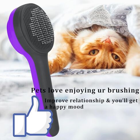 Cat Brush, Cats Grooming Self-Cleaning Brush for Indoor Cats Slicker Brushes for Dogs Short Long Hair Pets Shedding Easy Remove Kittens Cats Loose Undercoat Combs in Kuwait