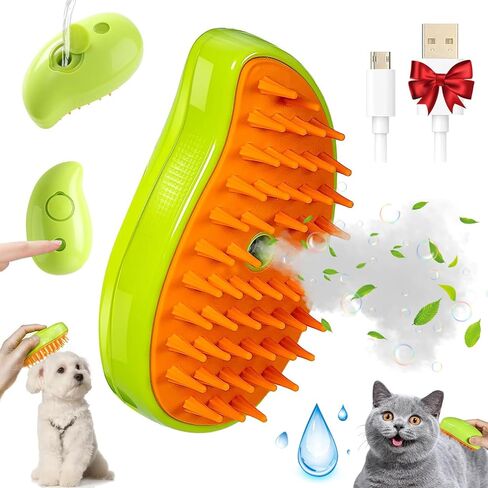 فرشاة Cat Steamy Brush، فرشاة مطاطية للقطط 3 في 1 للتساقط، فرشاة مشبع بالبخار للكلاب والقطط بالماء، فرشاة بخار للقطط للتدليك والتنظيف، فرشاة للحيوانات الأليفة مشبع بالبخار للكلاب والقطط (أخضر) in Saudi Arabia
