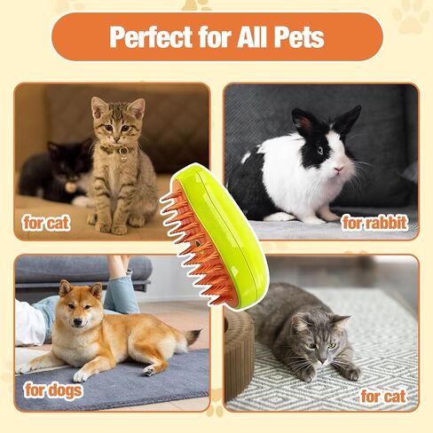 فرشاة Cat Steamy Brush، فرشاة مطاطية للقطط 3 في 1 للتساقط، فرشاة مشبع بالبخار للكلاب والقطط بالماء، فرشاة بخار للقطط للتدليك والتنظيف، فرشاة للحيوانات الأليفة مشبع بالبخار للكلاب والقطط (أخضر) in Saudi Arabia