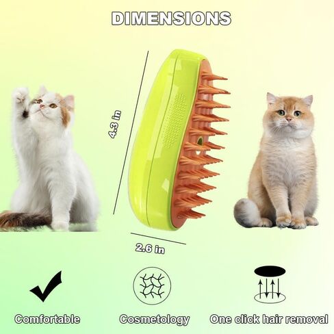 فرشاة Cat Steamy Brush، فرشاة مطاطية للقطط 3 في 1 للتساقط، فرشاة مشبع بالبخار للكلاب والقطط بالماء، فرشاة بخار للقطط للتدليك والتنظيف، فرشاة للحيوانات الأليفة مشبع بالبخار للكلاب والقطط (أخضر) in Saudi Arabia