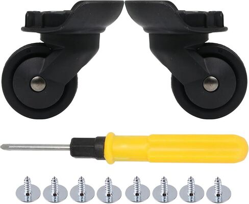 1 Pair of Multifunctional Luggage Universal Wheel Black Wheel Suitable for Hard Luggage Casters 115W Series Replacement for W1293 in Saudi Arabia