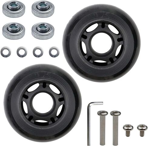 Woogim 2 Pcs 2 Inch Luggage Suitcase Replacement Wheels for Scooter Replacement Wheels Plastic PVC Caster Wheels Black in Saudi Arabia