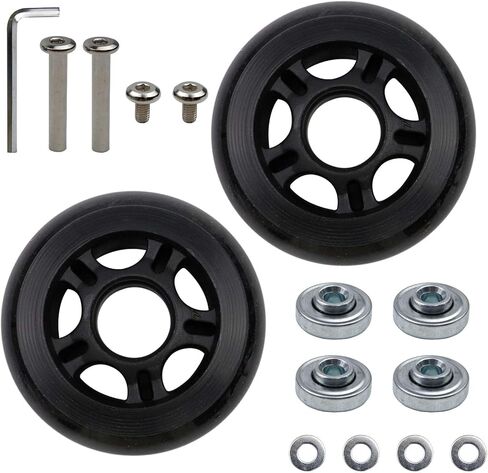 Woogim 2 Pcs 2 Inch Luggage Suitcase Replacement Wheels for Scooter Replacement Wheels Plastic PVC Caster Wheels Black in Saudi Arabia