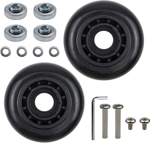 Woogim 2 Pcs 2 Inch Luggage Suitcase Replacement Wheels for Scooter Replacement Wheels Plastic PVC Caster Wheels Black in Saudi Arabia