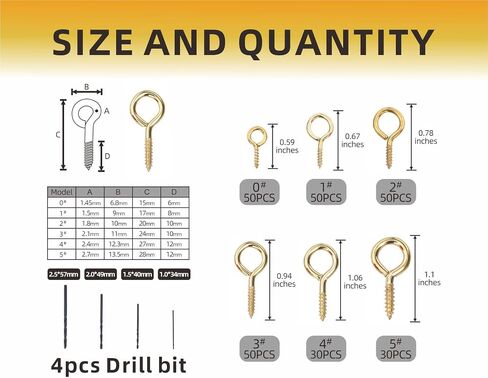 Mariyandh 100PCS 0.59 inches Black Eye Hooks Screw Metal Eye Hooks Small Eyelet Screws(0#,100PCS) in Saudi Arabia