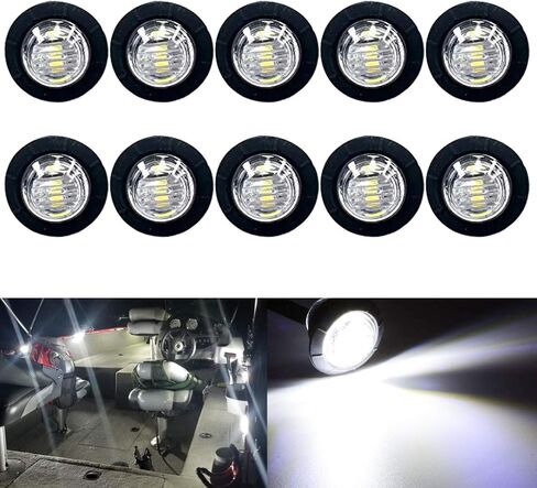 10 Pack Waterproof Marine Boat LED Lights, LED Underwater Lighting, Utility Led Interior Lights Navigation Lights Deck Courtesy Lights 12V for Yacht Boat Fishing Pontoon Sailboat Kayak (White) in Saudi Arabia