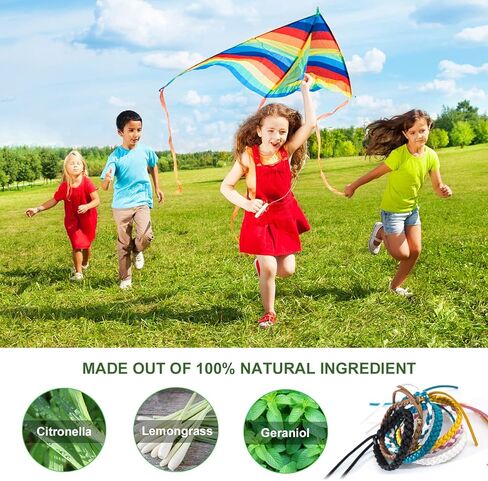 12 حزمة من الأساور الطاردة للبعوض، لون سادة ملفوف بشكل فردي من الجلد الطارد للحشرات والحشرات للأطفال والكبار والتخييم في الهواء الطلق والسفر in Kuwait