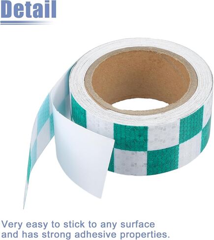 ACROPIX Universal 5cmx10m Green and White Checkered Car Reflective Stickers Reflective Tape Safety Warning Reflective Protector - Pack of 1 in Saudi Arabia