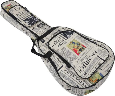 حقيبة جيتار EXCEART مقاس 40/41 بوصة على شكل صحيفة إسفنجية مبطنة لحمل الجيتار حقيبة ظهر جيتار مقاومة للماء قابلة للتعديل حقيبة جيتار كلاسيكية هدية (نمط عشوائي) in Kuwait